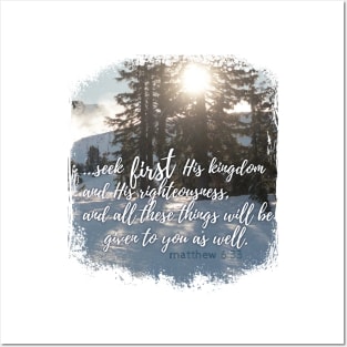 Seek first Matthew 6:33 | Christian T-Shirt, Hoodie and Gifts Posters and Art